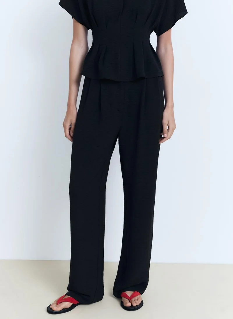 مانجو Straight-fit pleated trousers