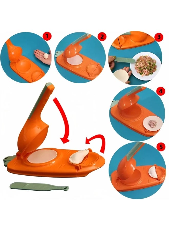 Generic 2-in-1 Qatayef and Pastry Press – Plastic Dough Molder for Stuffed Pastries, Dumplings, Empanadas – Easy-to-Use Kitchen Tool – Green  - Image 4