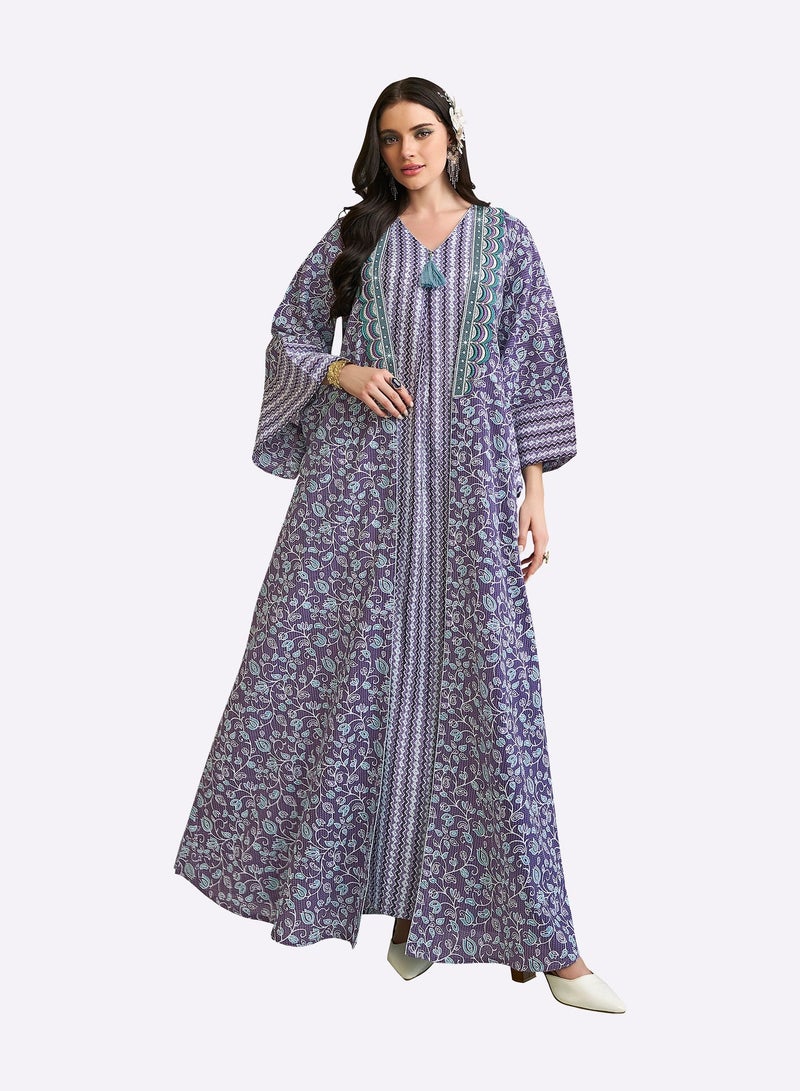 Sara Arabia 2 Piece Illusion Theme Jalabiya - Image 1