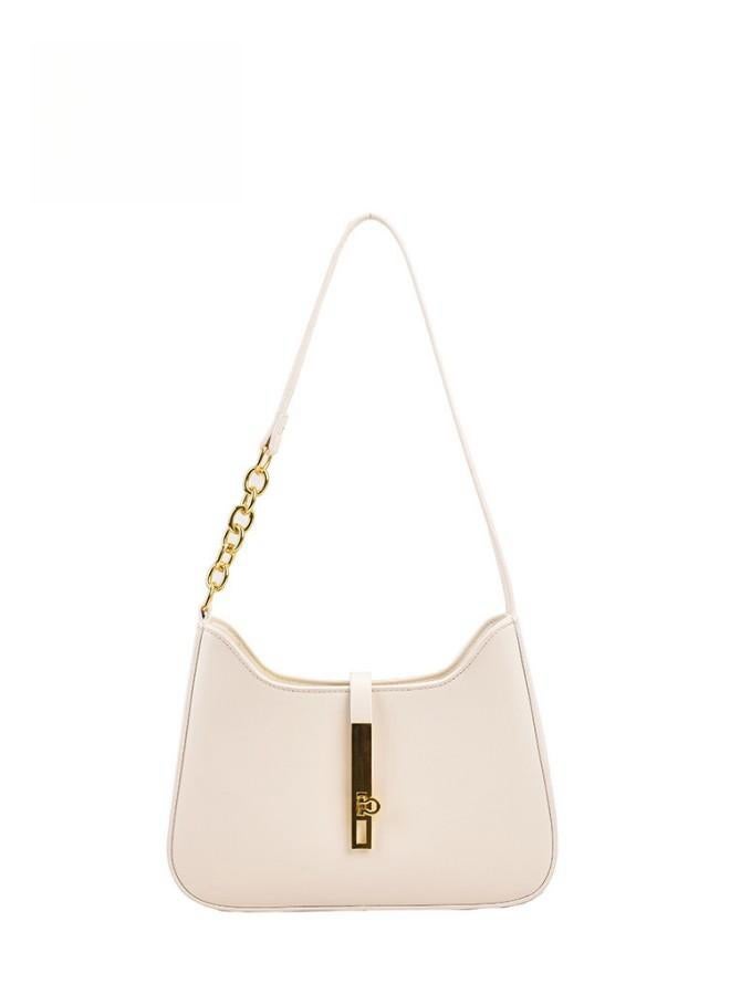 Women's Solid Color PU Leather Shoulder Bag, Ladies Large-capacity Crossbody Bag Sling Bag Side Bag Carry Bag, Daily Commuter/Banquet/Party/Campus Handbag Satchel Bag for Girls/College Students(White)  - Image 1