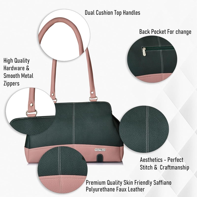 Fostelo Women's Helena Satchel Tote Handbag for Women | Ladies Purse | Stylish Shoulder Bag | Gift For Women - Image 2