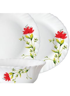 LARAH BY BOROSIL Larah by Borosil Oriental Fluted Series Opalware Dinner Set | 36 Pieces for Family of 8 | Microwave & Dishwasher Safe | Bone-Ash Free | Crockery Set for Dining & Gifting | Plates & Bowls | White  - Image 3