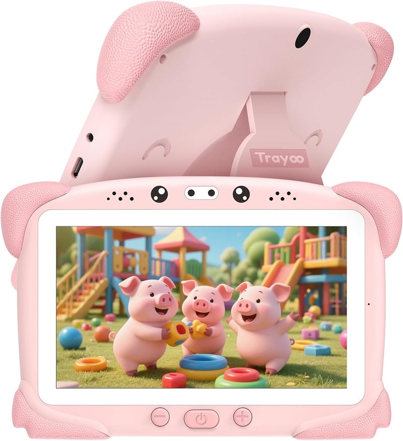 Trayoo Kids Tablet 7 inch Toddler Children Learning Tablet with WiFi, Parental Control, Education Learning Apps, Yutube, Tablets for Toddlers Ages 3 to 14 (Pink) - Image 1