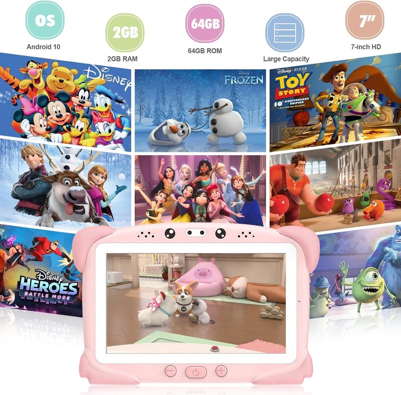 Trayoo Kids Tablet 7 inch Toddler Children Learning Tablet with WiFi, Parental Control, Education Learning Apps, Yutube, Tablets for Toddlers Ages 3 to 14 (Pink) - Image 5