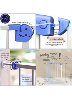 Safe-O-Kid Safe-O-Kid® Bannifence Pure Metal Baby Safety Gate with 1 Year Warranty, (75-95 cm) Adjustable, 2 Way Auto Close, Barrier for Stairs, Door and Hallways, Barrier Fence-Grey  - Image 2