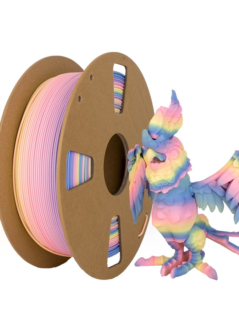 3D Printing Consumables Rainbow PLA Macaron Rainbow Matte PLA Rapid Color Change 1kg 1.75mm Matte Rainbow - Image 2