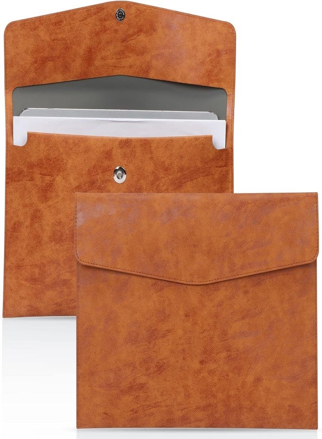 Shrux PU Leather A5 File Folder Document Holder - Waterproof Portfolio & Certificate Envelope Folder Case with Magnetic Snap Closure | School, Office & Collage Project Paper Organizer Folder (Brown) - Image 1
