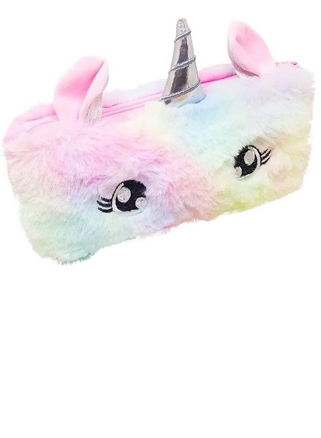 بارتيت حقيبة بارتيت من فرو يونيكورن للأدوات المكتبية وإكسسوارات المكياج - أبيض - Image 1