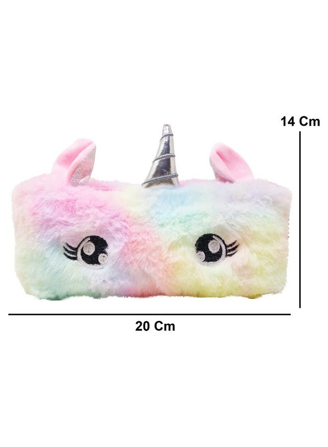 بارتيت حقيبة بارتيت من فرو يونيكورن للأدوات المكتبية وإكسسوارات المكياج - أبيض - Image 4