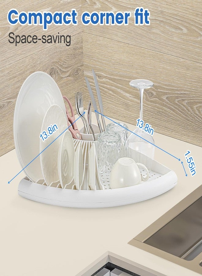 Elfzone Dish Drying Rack - Plastic Corner Kitchen Dish Drying Rack,Multipurpose Sink Counter Storage Rack for Household - Image 4