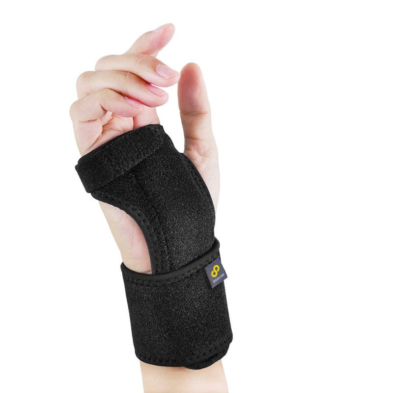 Wrist Splint Breathable Hand Stabilizer Brace for Carpel Tunnel Syndrome Tendonitis and Acute Sprains Supports All Wrist Sizes Black WP30 1 Count
