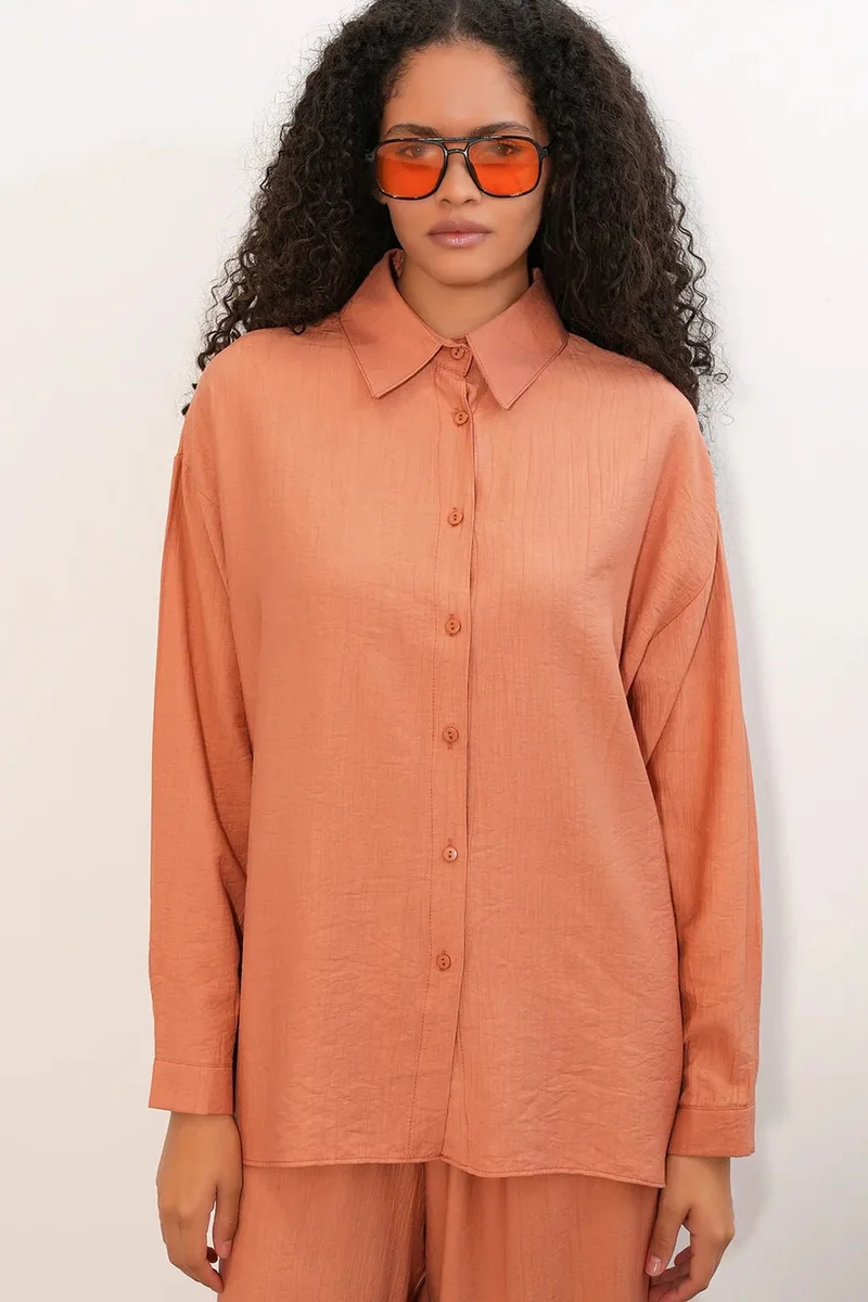 بيغ دارت BDART Textured Button-Up Long Sleeve Shirt