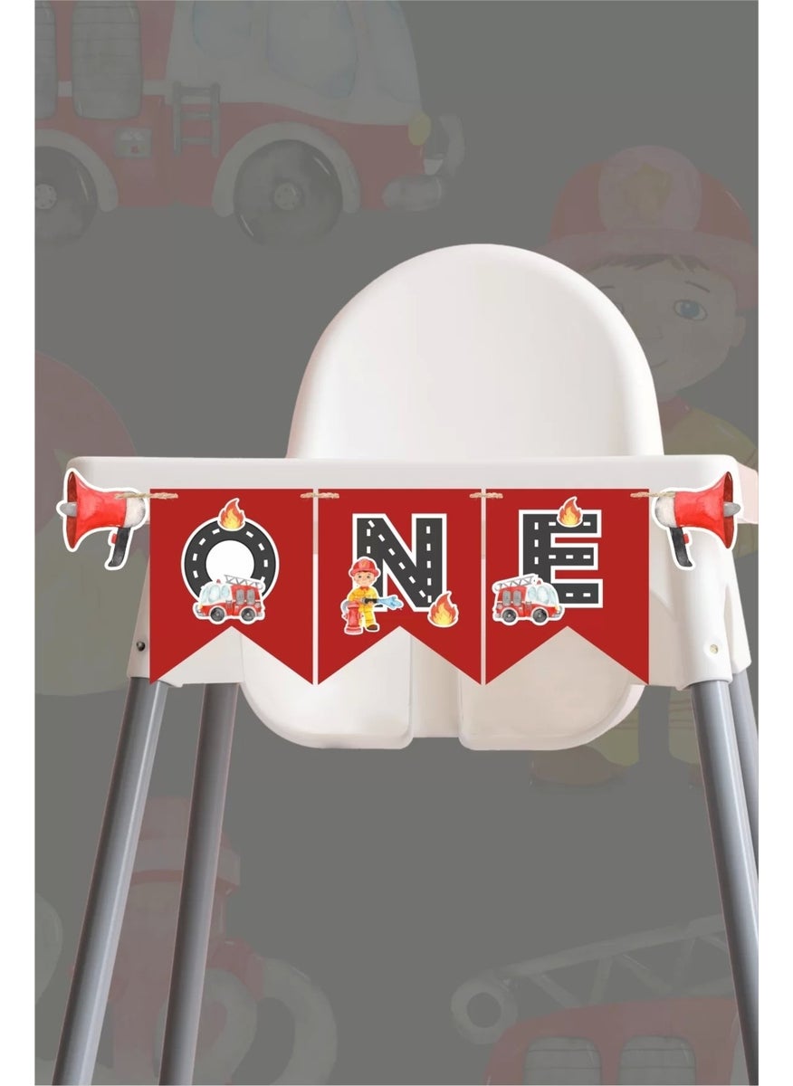 Neşeli Günlerim My Happy Days Firefighter Themed One Banner *thick Paper  - Image 1