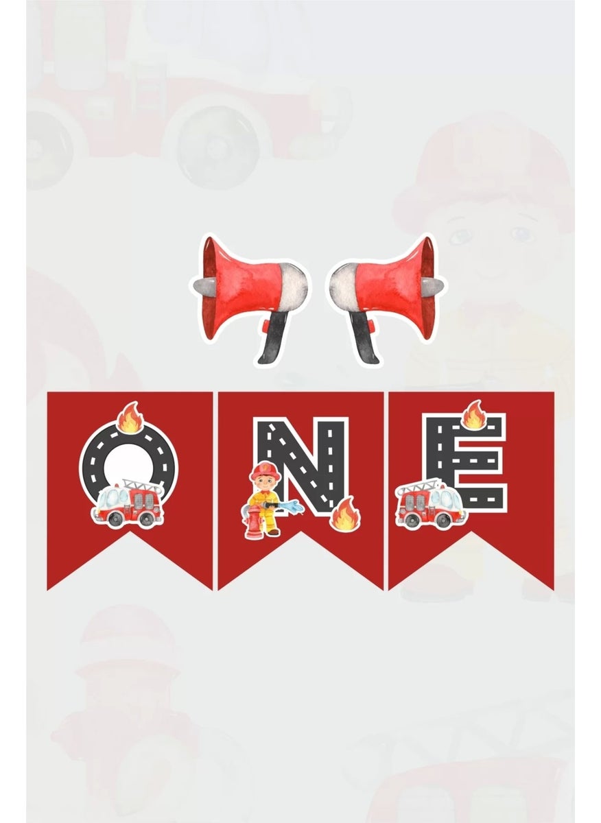 Neşeli Günlerim My Happy Days Firefighter Themed One Banner *thick Paper  - Image 2
