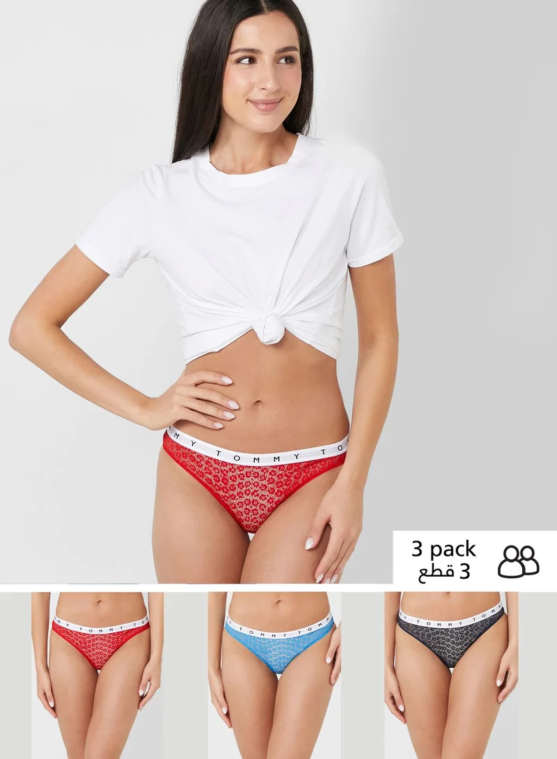 TOMMY HILFIGER 3 Pack Logo Lace Briefs