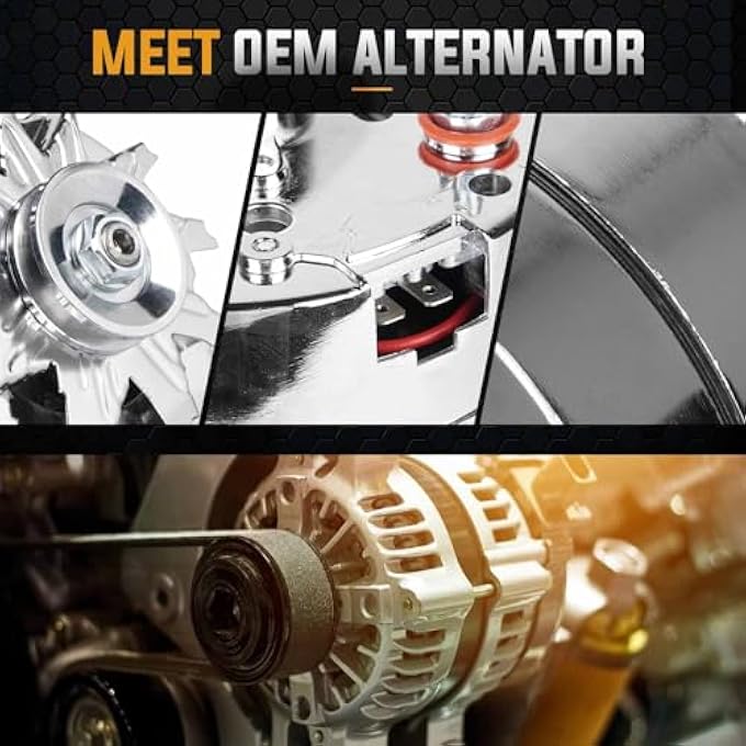 ILONPA بديل مولد 1-Wire متوافق مع بويك لسيارات شيفروليه 12 فولت 100 أمبير 10SI ذات الإثارة الذاتية SBC BBC GM 350 استبدال لـ ADR0335-C 400-12395 240-203-3DC - Image 3