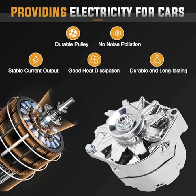 ILONPA بديل مولد 1-Wire متوافق مع بويك لسيارات شيفروليه 12 فولت 100 أمبير 10SI ذات الإثارة الذاتية SBC BBC GM 350 استبدال لـ ADR0335-C 400-12395 240-203-3DC - Image 5