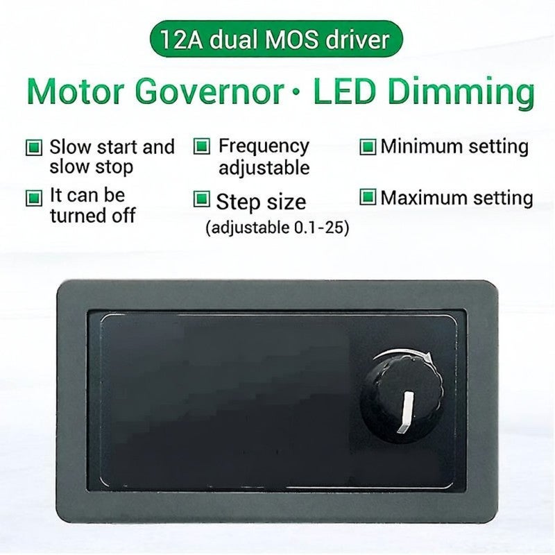 Motor Controller: 12V-48V High Current, Low Internal Resistance Mos Transistors, Precise Digital Encoder Knob Speed Adjustment - Soft Start Motor Protection, Adjustable Frequency Setting for Motor Or - Image 1