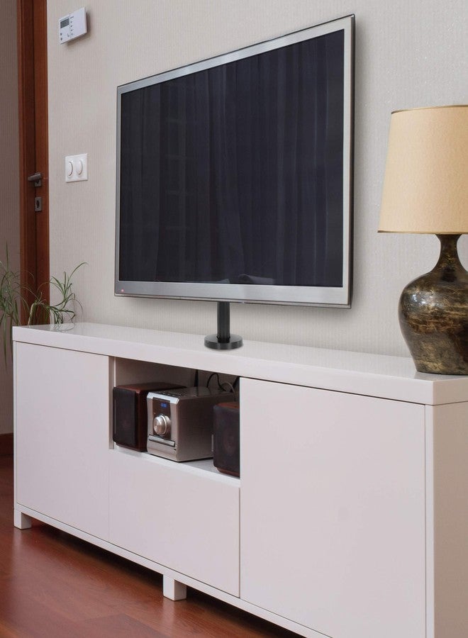 ماونت-إت! حامل MOUNT-IT! للتلفزيون بشاشة مسطحة، يُثبت بمسامير على المكتب أو سطح الطاولة [شاشات من 23 إلى 43 بوصة] حامل دوار لسطح الطاولة، حامل VESA حتى 200 × 200 مم (فولاذ، أسود) - Image 2