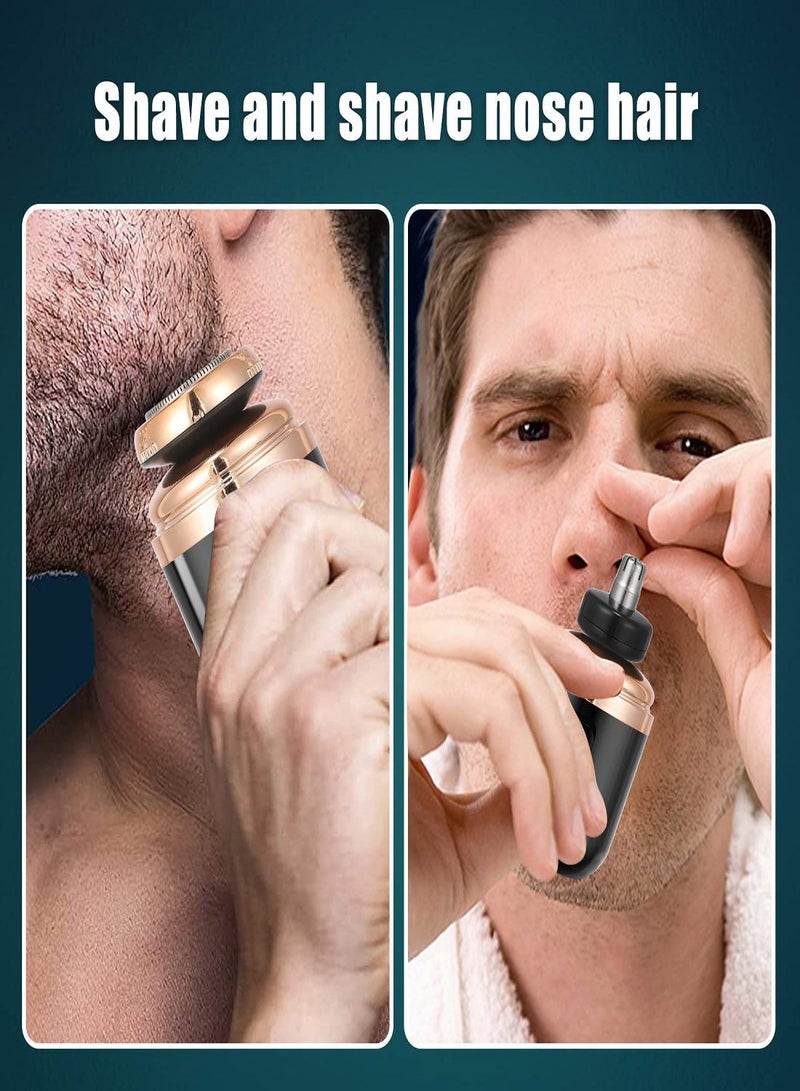 Mini Portable Electric Shaver, Dual Purpose Shaver, New Upgrade Mini Electric Razor Shavers for Men, One-on Use, USB Mini Shaver Charging Suitable for Home, Car, Travel (Dark Night Black) - Image 2