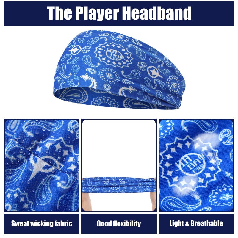 Zhanmai Men's Sweatbands for Workout: Camo Headband, Wide Sweat-Absorbing Head Band for Basketball, Football, Cycling, Running, Yoga, 4.7 x 9.8 Inch (Bandanna Style) - Image 4