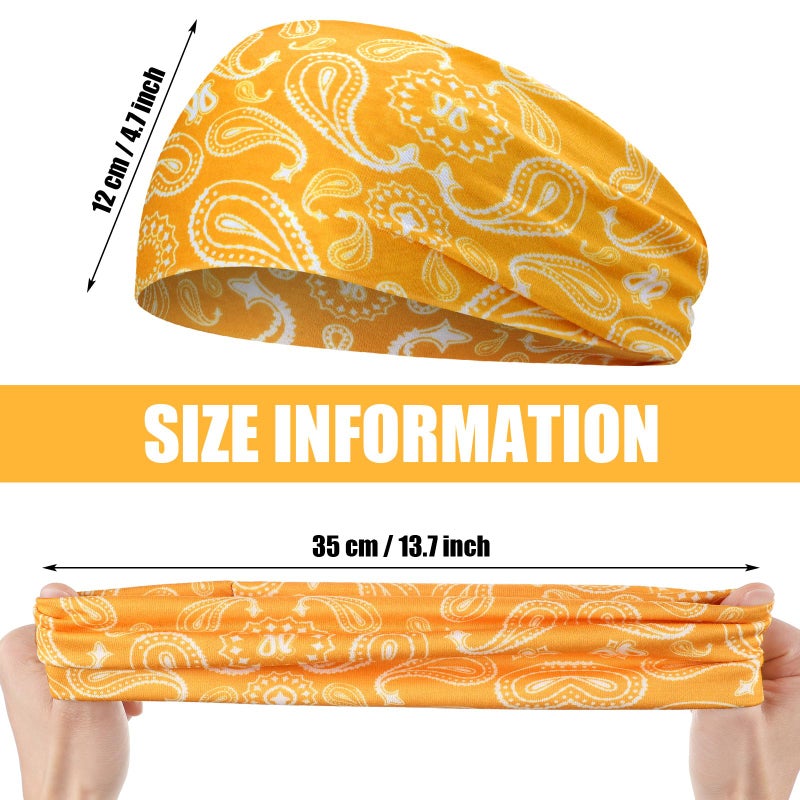 Zhanmai Men's Sweatbands for Workout: Camo Headband, Wide Sweat-Absorbing Head Band for Basketball, Football, Cycling, Running, Yoga, 4.7 x 9.8 Inch (Bandanna Style) - Image 2
