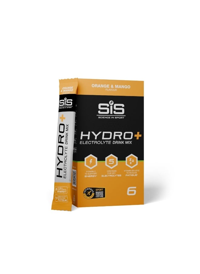 SIS Hydro+ Electrolyte Drink Mix, Orange & Mango Flavour, 6 Pack  - Image 1
