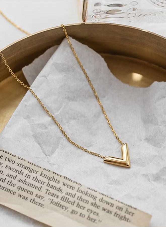 HY V-Shaped Pendant Necklace For Women and Girls Trendy Fashion Accessories with a Unique Minimalist Vibe Fashion Jewelry Dress Accessories - Image 3