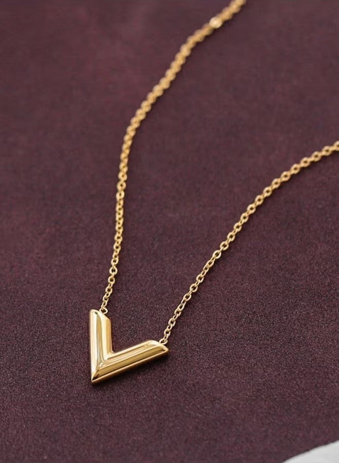 HY V-Shaped Pendant Necklace For Women and Girls Trendy Fashion Accessories with a Unique Minimalist Vibe Fashion Jewelry Dress Accessories - Image 4