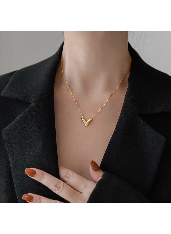 HY V-Shaped Pendant Necklace For Women and Girls Trendy Fashion Accessories with a Unique Minimalist Vibe Fashion Jewelry Dress Accessories - Image 1