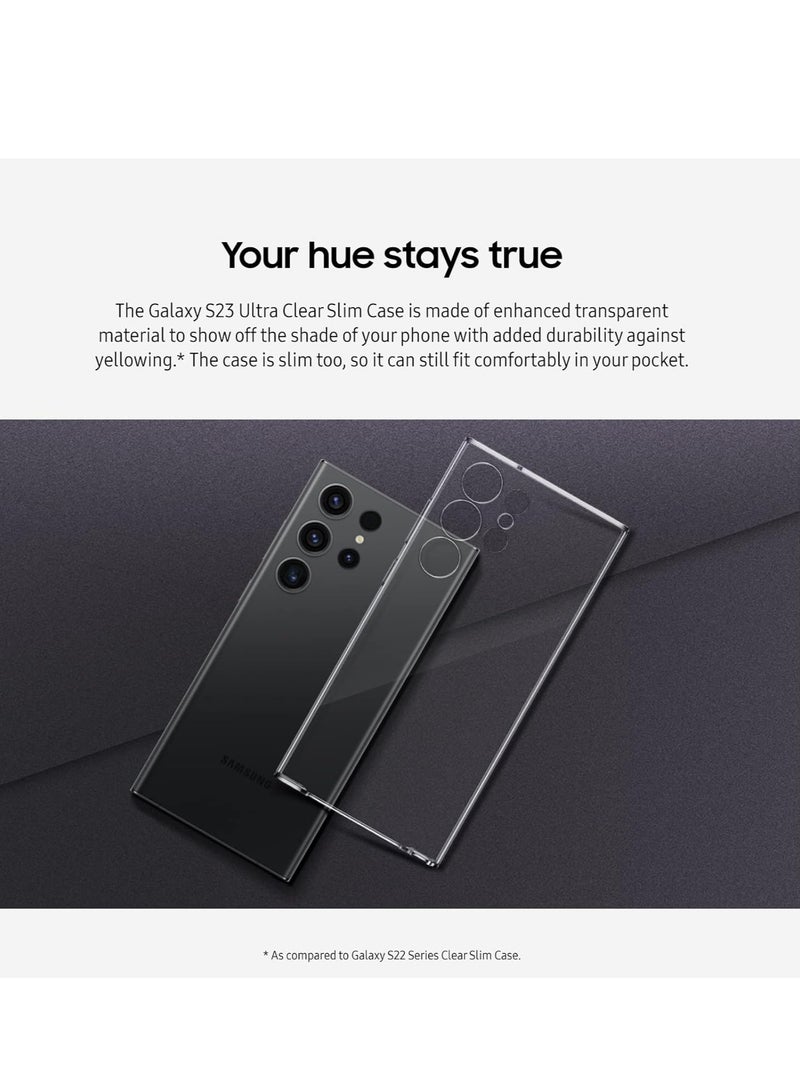 SAMSUNG Galaxy S23 Ultra Clear Slim Phone Case, Protective Cover w/Glossy, Thin Design, Protects from Drops and Scratches, Premium, Durable Material, US Version, EF-QS918CTEGUS, Transparent - Image 3