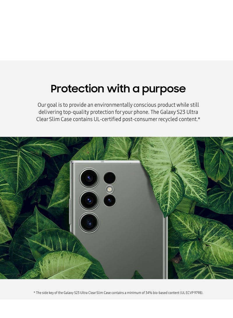 SAMSUNG Galaxy S23 Ultra Clear Slim Phone Case, Protective Cover w/Glossy, Thin Design, Protects from Drops and Scratches, Premium, Durable Material, US Version, EF-QS918CTEGUS, Transparent - Image 4