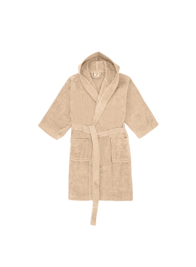 BYFT Daffodil (Beige) Premium 8 yr Kids Hooded Bathrobe 100% Terry Cotton, Highly Absorbent and Quick dry, Hotel and Spa Quality Bathrobe for Boy and Girl-400 Gsm - Image 5
