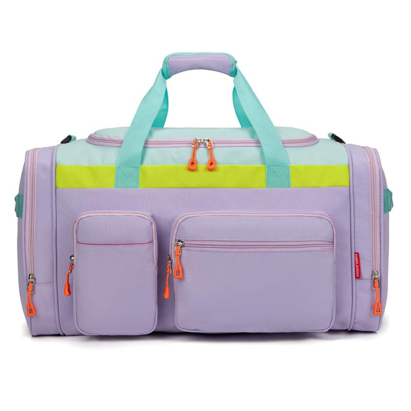 HawLander Large Kids Duffle Bag for Travel, Overnight, or Weekender, 22" inch (Light Green) - Image 1