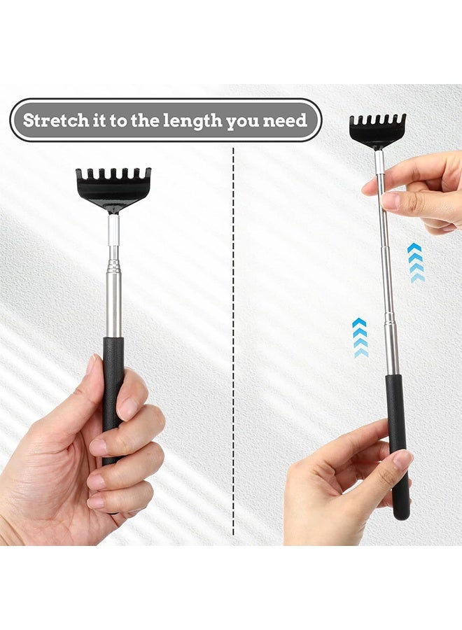 2 Pcs Portable extendable Back Scratcher Stainless Steel telescoping Back scratchers for Adults Tickle Teaser Wand for Cats - Image 4