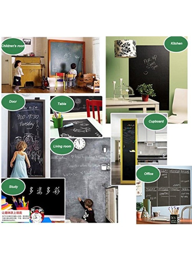 FDTY ملصق حائط على شكل سبورة سوداء ورق تغليف 44 سم × 200 سم للمنزل والمدرسة والمكتب - Image 2
