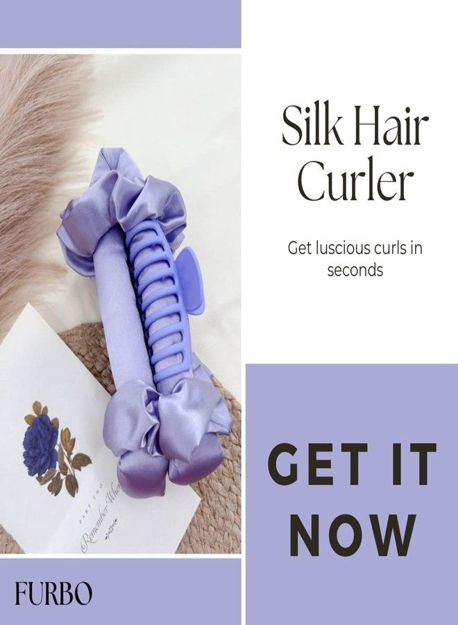 FURBO Mulberry Silk Heatless Hair Styling Curling Rod Set | Hair Curler with Scrunchies & Clutcher Headband | Create Heatless Curls & Waves Without Damage | Soft Silk Curl Rod Styling Tool for All Hair Types | Pink 2 Set - Image 3