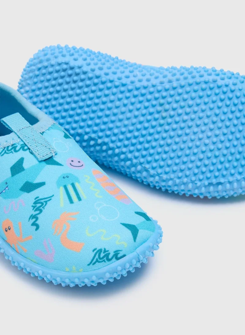 ماتلان Kids Blue Sealife Swim Shoes