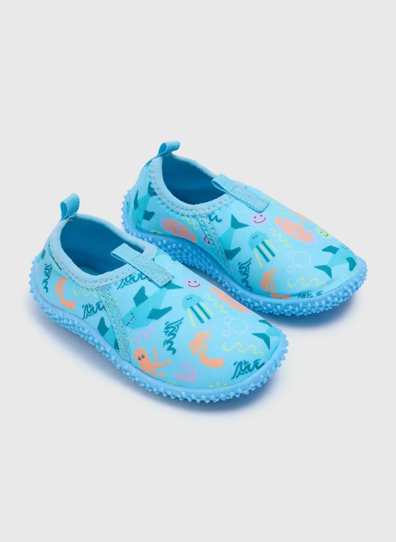 ماتلان Kids Blue Sealife Swim Shoes