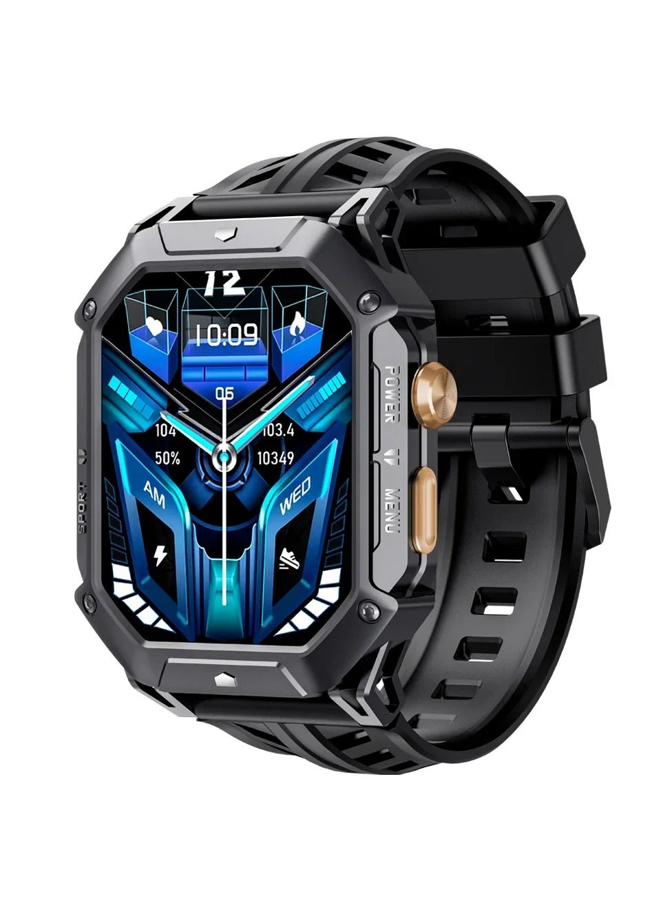 Cubot Rugged X1 Smart Watch 2.13-inch AMOLED Display Waterproof 100+ Sports Modes and Multi-Functions(Bluetooth Call/Heart Rate) 20-30 Days Battery Life iOS and Android App OS - Black