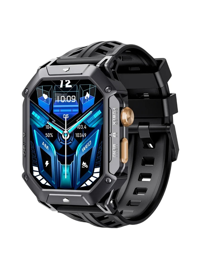 Cubot - Rugged X1 Smart Watch 2.13-inch AMOLED Display Waterproof 100+ Sports Modes and Multi-Functions(Bluetooth Call/Heart Rate) 20-30 Days Battery Life iOS and Android App OS - Black - Image 1