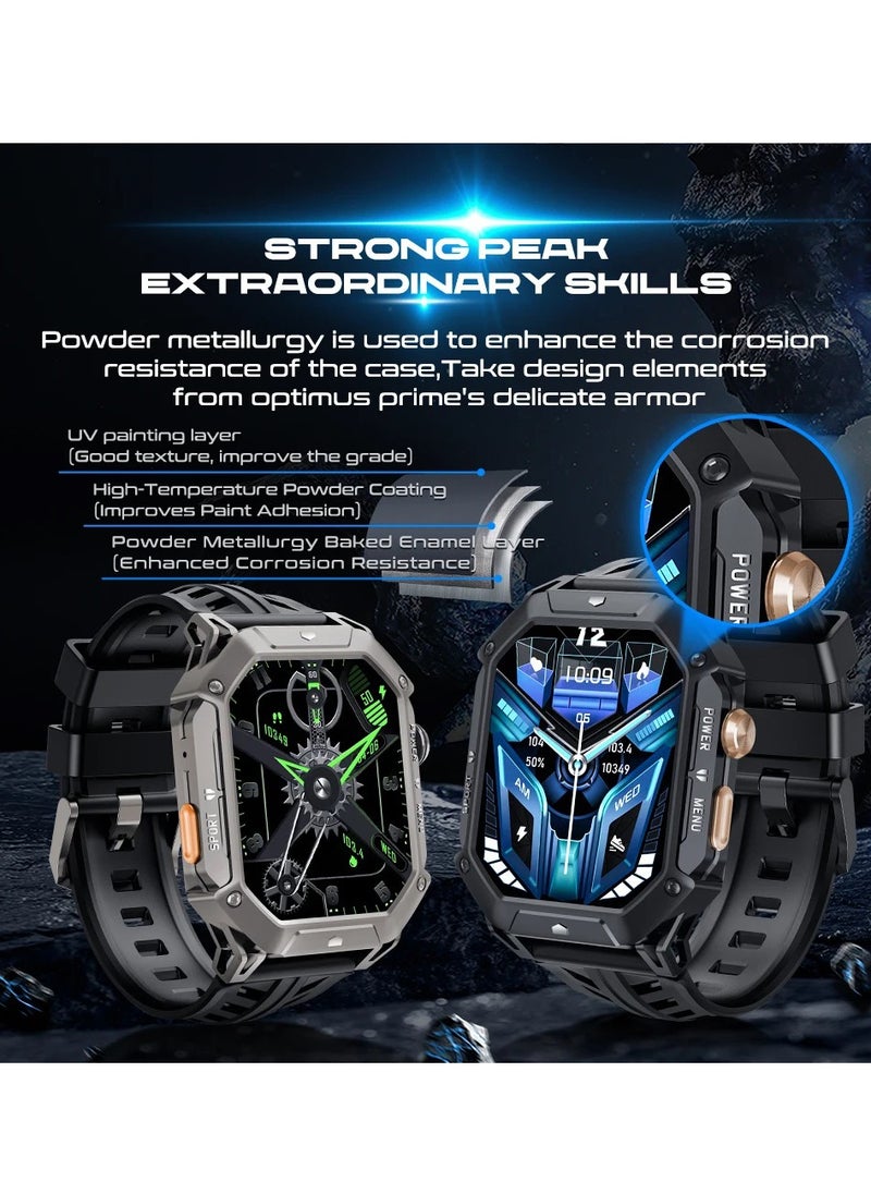 Cubot - Rugged X1 Smart Watch 2.13-inch AMOLED Display Waterproof 100+ Sports Modes and Multi-Functions(Bluetooth Call/Heart Rate) 20-30 Days Battery Life iOS and Android App OS - Black - Image 1
