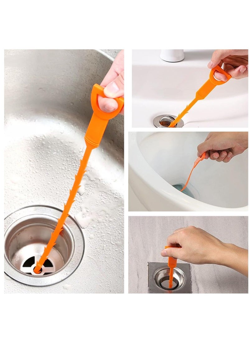 Drain Unblocker Set, 3 Pcs Drain Cleaner Tool, 155 cm Double-ended Drain Pipe Cleaner Brush, 45 cm Sink Unblocker Brush, 50 cm Hair Clog Remover, Plumbing Unclogger Tool for Kitchen Bathroom Shower - Image 3