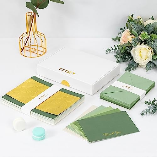 Crisky Sage Green Thank You Cards with Envelopes & Stickers， 50 Pack Bridal Shower Graduation Thank You Cards Small Business, Wedding Baby Shower Birthday Funeral Notes Bulk - Image 4