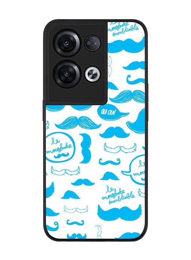 Stylizedd Rugged Black edge case for Oppo Reno8 Pro Slim fit Soft Case Flexible Rubber Edges Anti Drop TPU Gel Thin Cover - Le Moustache  - Image 1