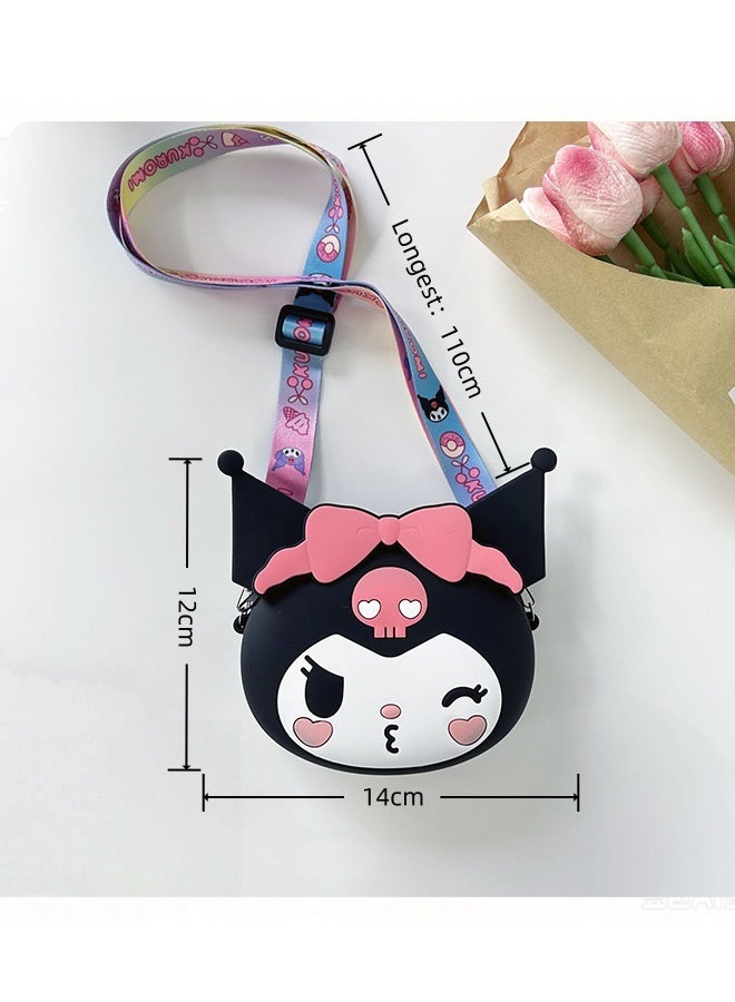 kuromi Kawaii Kuromi Silicone Crossbody Bag, Soft Waterproof Cartoon Shoulder Bag, Mini Small Items Storage Pouch for Girls for School Shopping Travel Party Birthday Gift - Image 5