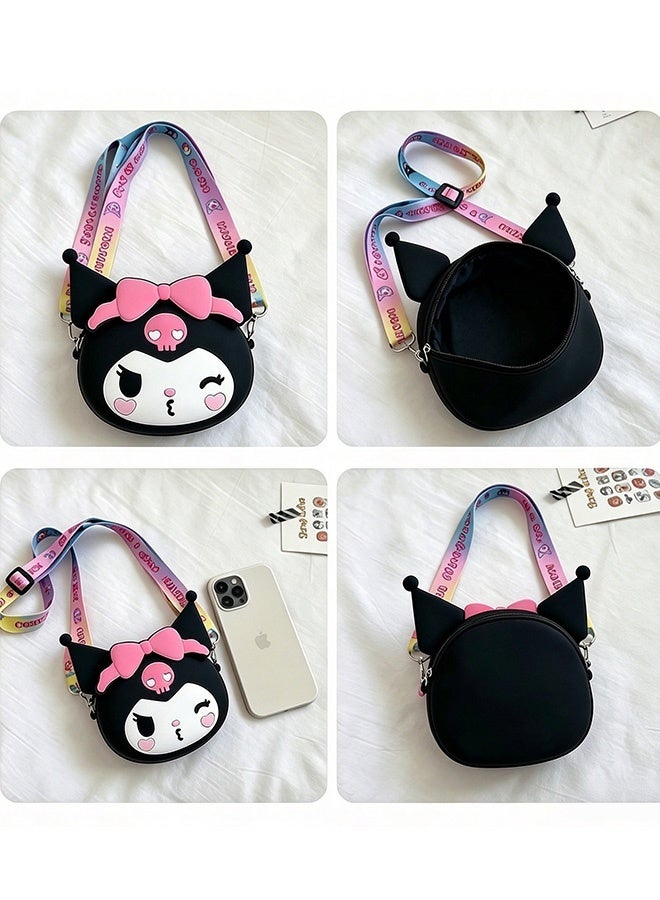 kuromi Kawaii Kuromi Silicone Crossbody Bag, Soft Waterproof Cartoon Shoulder Bag, Mini Small Items Storage Pouch for Girls for School Shopping Travel Party Birthday Gift - Image 4