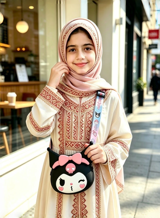 kuromi Kawaii Kuromi Silicone Crossbody Bag, Soft Waterproof Cartoon Shoulder Bag, Mini Small Items Storage Pouch for Girls for School Shopping Travel Party Birthday Gift - Image 2