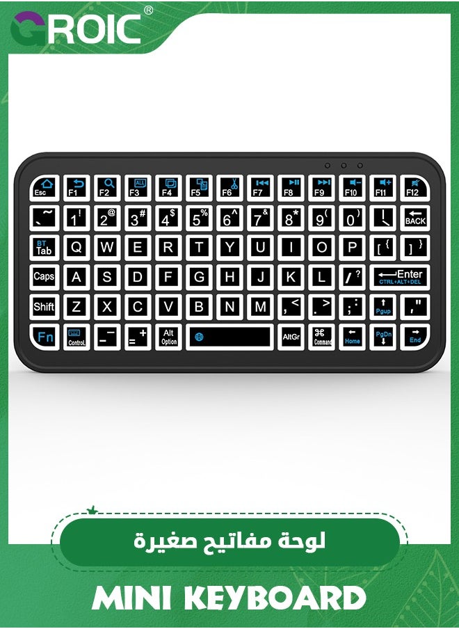 GROIC Universal Backlit 7-Colors Ultra Light Slim Portable Wireless Bluetooth Keyboard Wireless Computer Keyboardfor iOS iPad Pro, Air, Mini, Android, Windows Tablets PC Smartphone  - Image 1