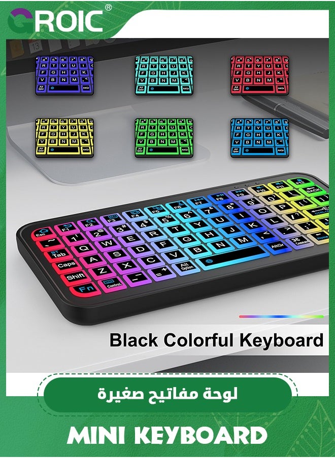 GROIC Universal Backlit 7-Colors Ultra Light Slim Portable Wireless Bluetooth Keyboard Wireless Computer Keyboardfor iOS iPad Pro, Air, Mini, Android, Windows Tablets PC Smartphone  - Image 2